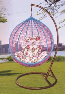 Spot Sale Double Egg-shaped Rattan Hanging Chair with Metal <strong>Frame</strong> Single Outdoor <strong>Hammock</strong>. - Product Image 3