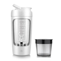 USB Rechargeable 600ml Électrique pour Shaker Bottle PS Material Gym Vortex Mixer avec Paille à Boire Directe en Plastique Drinkware