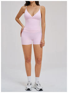 Women S 2 Piece Yoga Crop Top Leggings Set Breathable <b>Sweat</b> Wicking Active Wear Gym Outdoor Exercise Fitness - Product Image 3