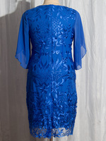 Robe Femme Grande Taille Col Rond Mi-Longue Ample M-5XL, Robe de Soirée Élégante et Sexy en Dentelle et Tulle pour Femme, Vêtement d'Été et d'Automne