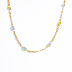 Collier en acier inoxydable plaqué or 18 carats, chaîne de clavicule tendance, chaîne de pull légère et luxueuse, bijoux pour femmes - Product Image 5