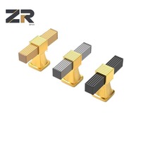 ZERUN ZR-604 Poignée et bouton en aluminium de luxe moderne 96 mm/128 mm/160 mm Noir pour armoire, tiroir, commode, garde-robe, meubles de cuisine