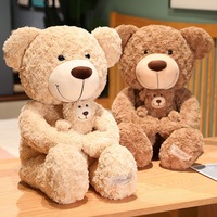 Grand ours en peluche maman avec bébé Grand ours en peluche pour petite amie le jour de la fête des mères, fête prénatale de Noël Marron clair