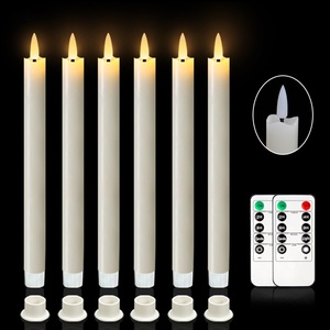 Kit de 6 bougies <span class=keywords><strong>LED</strong></span> coniques symétriques sans flamme avec deux télécommandes pour un style de banquet de mariage sécurisé, bougies <span class=keywords><strong>LED</strong></span> en paraffine - Product Image 4