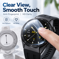 Protection d'écran ronde pour montre connectée, verre trempé 9H, film anti-bulles à alignement automatique pour montres connectées GT7 GT6 GT5 GT4 GT3