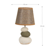 Lampes de chevet en porcelaine marron au design unique pour la décoration de table, avec abat-jour en lin