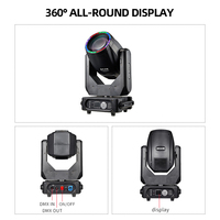 Équipement DJ, projecteur à faisceau mobile pour DJ, éclairage de scène disco, 295 W, tête mobile avec anneaux lumineux LED