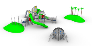 Sân chơi ngoài trời thiết bị đu Bộ LLDPE thép mạ kẽm máy bay trượt N lớn trẻ em trượt nhựa - Product Image 3