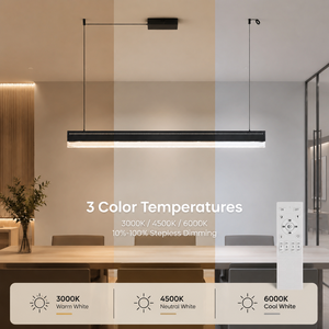 Modern Led Dimmable Remote Control Tricolor Metal Pendant <b>Light</b> For <b>Indoor</b> Dining Room Restaurant Adjustable Height - Product Image 3