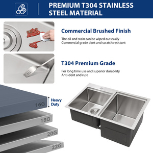 Chúng tôi kho bát đôi 16-Gauge thép không gỉ Drop-in topmount <span class=keywords><strong>30</strong></span> inch RV Máy Trạm thanh chuẩn bị bồn rửa nhà bếp bồn rửa ngoài trời - Product Image 5