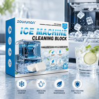 Bloc de nettoyage pour machine à glaçons ZouRunAn, 36 comprimés, fabrication OEM, étiquette privée, emballage personnalisé, capacité de production en vrac, approvisionnement en gros