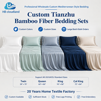 Ensemble de literie en fibre de bambou certifié OEKO-TEX Standard 100, 400TC, tissé, écologique, moderne, personnalisé, en gros, Cloudland