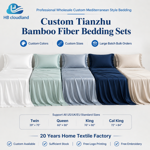 Set di Biancheria da Letto in Fibra di Bambù Ecologica Certificata OEKO-TEX Standard 100, 400TC, Intrecciata, Moderna e Personalizzabile, Vendita all'Ingrosso - Product Image 3