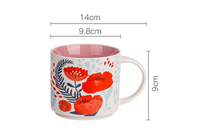 Mug à café en céramique empilable artistique, 15 onces, multicolore, logo personnalisé, cadeau promotionnel, vaisselle pour la maison et le bureau