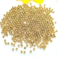 14k Gold Color-Retaining Hollow Round Copper Beads 3mm & 4mm Small DIY Beading