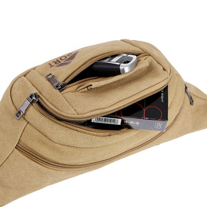 Sori Riñonera de lona para hombre, 20x3,5x13 cm, duradera, de varias capas, para viajes de ocio, deportes al aire libre - Product Image 1