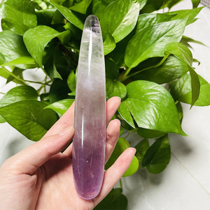 Varita Masajeadora de Cristal de Amatista para Estimulación del Pene y Vagina, Piedra Curativa, Varita Yoni Delgada de Amatista, Dildo de Cristal para el Placer Femenino - Product Image 5