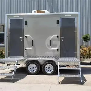 Double Room Toilet Public Event Restroom Water System Flash Toilet Bathroom Trailer For Sale