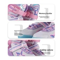 Nouveaux patins à roulettes pour enfants, élégants, à double rangée, pour l'extérieur, quatre roues en PU, coque en maille PP, entièrement éclairés, freins réglables, ABEC-7