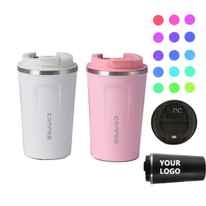 380/510ml gıda sınıfı çift duvar paslanmaz çelik kahve fincanı çift duvar vakumlu termal bardak kahve kapaklı kupalar seyahat ofis için - Product Image 1