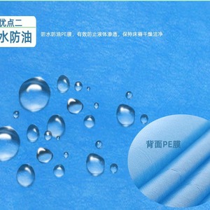 Disposable Waterproof Bed Sheet Blue 3 Ply Non Woven Breathable Thickened Stain Resistant Care Sheets - Product Image 2