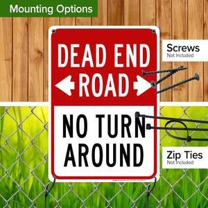 Panneau de retournement sans issue-Aluminium antirouille de 10x14 pouces-Résistant à la décoloration pour les routes, les rues et le contrôle de la circulation - Product Image 6