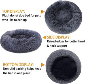 ZYZPET <span class=keywords><strong>Pet</strong></span> Donut Dog Bed Round Dog Bed Soft Fuzzy Calming Dog Beds para abrazar para aliviar la ansiedad - Product Image 3