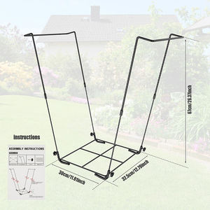 JH-Mech-<span class=keywords><strong>Support</strong></span> pour sac poubelle d'extérieur, cadre de <span class=keywords><strong>support</strong></span>, multi-usage, portable, facile à assembler, grand <span class=keywords><strong>support</strong></span> pour sac poubelle en métal avec <span class=keywords><strong>couvercle</strong></span> - Product Image 4