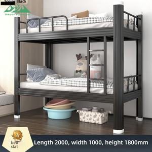 <span class=keywords><strong>Lit</strong></span> superposé pliant en métal noir durable Wayon avec barrières de sécurité pour dortoir, appartement et auberge - Product Image 5