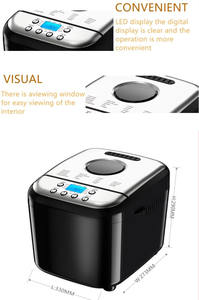 Machine à pain automatique à la maison pour la cuisson du pain 1.0LB/1.5LB/2.0LB écran LCD avec bouton de commande - Product Image 3