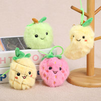 Pendentif en peluche en polyester, poupée créative fraise et mangue, porte-clés mignon pour sac, petit jouet cadeau unisexe à partir de 14 ans