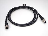 Connecteur M12 étanche IP68 personnalisé en usine, mâle-femelle droit, avec câble de capteur et connexion à vis pour câblage