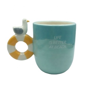 Venta caliente taza de café de cerámica de logotipo personalizado con <span class=keywords><strong>el</strong></span> mango de <span class=keywords><strong>el</strong></span> <span class=keywords><strong>pato</strong></span> en forma de - Product Image 1