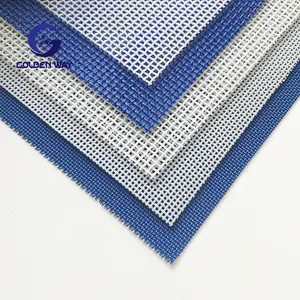 Màu Xanh Polyester đồng bằng dệt lỗ vuông máy sấy vải lưới băng tải để sấy trà