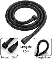 Mitigeur de douche et baignoire en plastique ABS noir mat PPA avec douchette à 5 modes pour camping-car et appartement