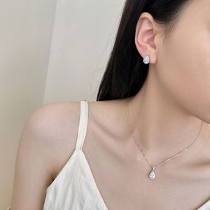 Dylam Teardrop Earrings Rhodium Plated 925 Sterling <b>Silver</b> <b>Stud</b> Earrings for Women 5A Cubic Zirconia <b>Stud</b> Earrings - Product Image 4
