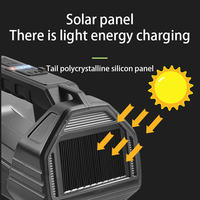 Projecteur LED solaire portable étanche à double charge USB-C pour camping, urgence et extérieur