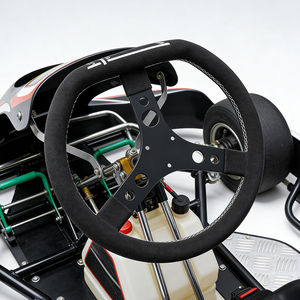 Volante Clásico de 350 mm y 3 Pernos <span class=keywords><strong>para</strong></span> Go-Kart, Volante Modificado de Gamuza con Base Plana <span class=keywords><strong>para</strong></span> Simulación de Carreras - Product Image 1