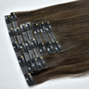 高级奢华100% 处女人头马头发延伸隐形无缝夹式头发纬纱双批发人发 - Product Image 5