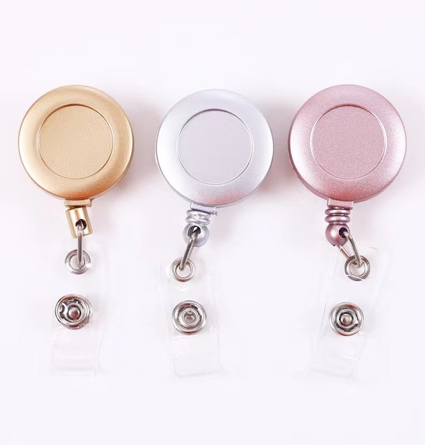 Silver Golden Rose Gold Retractable Nurse Badge Reel Card Badge Holder Reels Metal Badge Reel with Clip