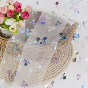 Tela de tul de Mickey <span class=keywords><strong>mouse</strong></span> para vestido de niños, bonito diseño colorido de Navidad - Product Image 6