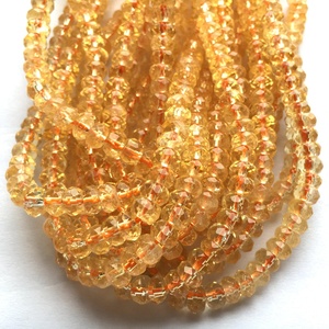 Cuentas de citrino Natural facetado, joyería de piedra semipreciosa, collar y pulsera, Rondell, grado A - Product Image 3