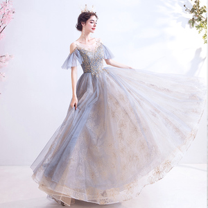 Abiti da sera sexy a trapezio da donna 2027, foto reale, maniche corte, con perline e nappe, per ballo di fine anno 2020 - Product Image 2