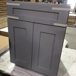 Factory Direct Make Modern Grey Shaker All Wood Kitchen Cabinets