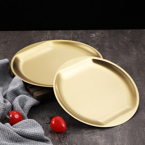 304 Stainless Steel Oval Tray Thickened Shallow Plate For Food Serving Household Use - Product Image 1