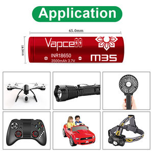 Ventes chaudes Vapcell M35 <span class=keywords><strong>18650</strong></span> <span class=keywords><strong>3500</strong></span> <span class=keywords><strong>mAh</strong></span> 10A/25A 3.6v Batterie lithium-ion VS 35E Batteries rechargeables pour lampe torche 3500mah - Product Image 4