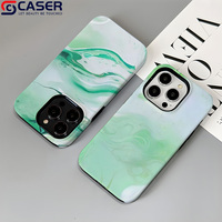 Coque de téléphone artistique double couche à impression personnalisée, motif peinture à l'huile colorée et encre fluide, pour iPhone 11-17