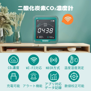 INKBIRD-Monitor japonés WiFi <span class=keywords><strong>CO2</strong></span>, Analizador de aire de INK-CO2W, medidor de dióxido de carbono, Sensor de <span class=keywords><strong>CO2</strong></span> para monitoreo de la calidad del aire - Product Image 2