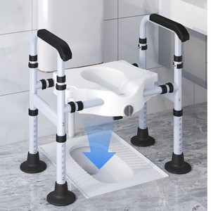 Rehausseur de toilette avec accoudoirs, hauteur réglable 50x42x62-86 cm, pour personnes âgées et patients post-opératoires, chaise commode - Product Image 3