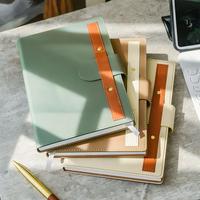 Carnet de notes professionnel A5, couverture rigide en cuir, reliure spirale et piqûre à cheval, idéal pour les réunions de bureau, le travail ou comme cadeau.